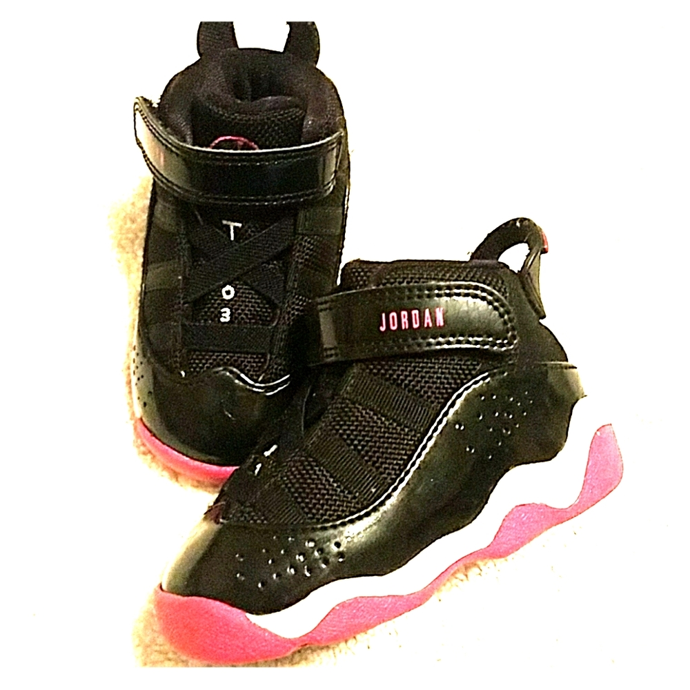 Children's pink and black Jordan's